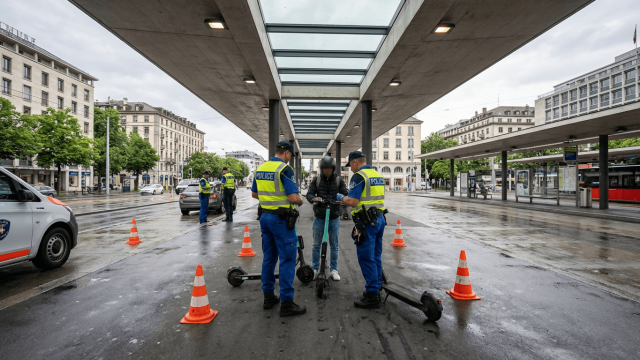 controle de trottinettes à genève voie verte