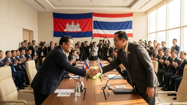phnom penh et bangkok déclarent un cessez-le-feu immédiat afin de réduire les tensions et promouvoir la paix entre les deux capitales.