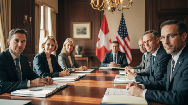 la suisse autorise officiellement un mandat de négociation en vue d'un accord commercial avec les états-unis, renforçant ainsi les relations économiques bilatérales.