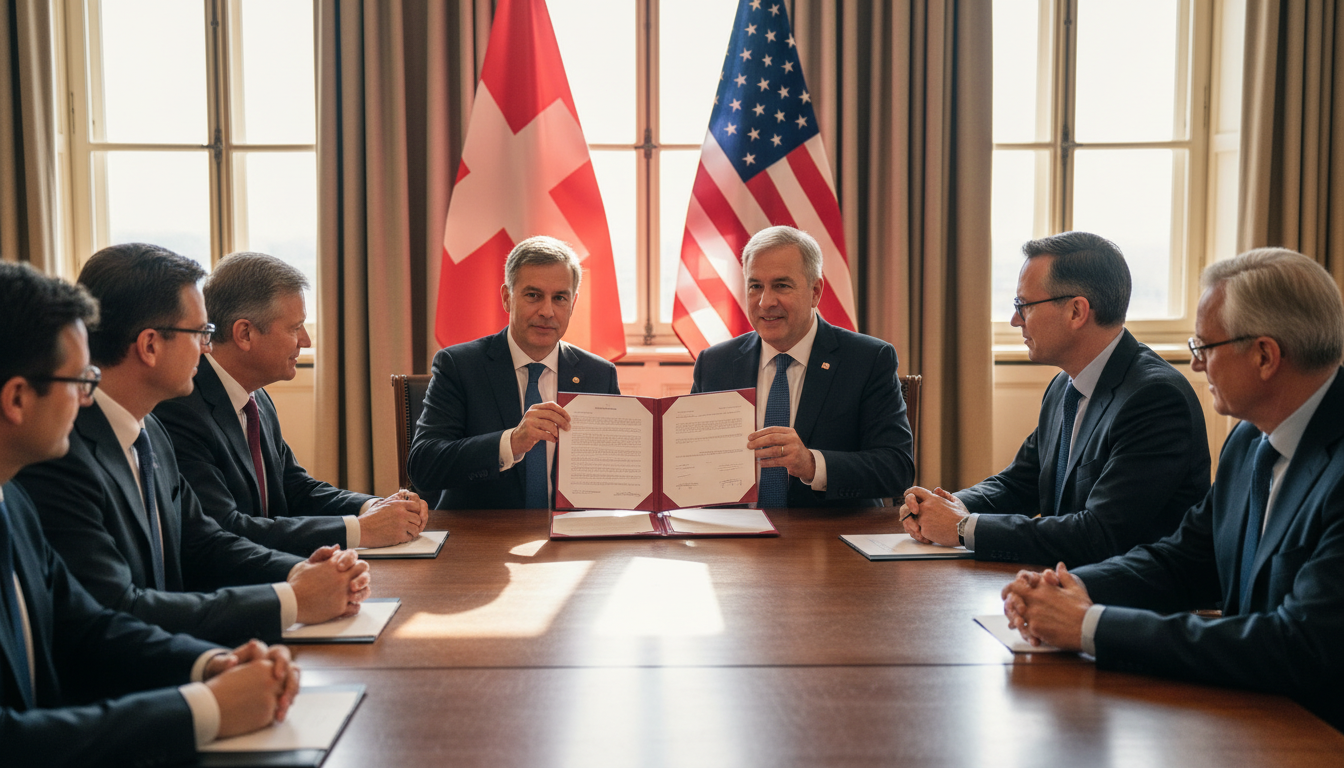 La Suisse s&rsquo;engage à investir 200 milliards de dollars aux États-Unis suite à un accord réduisant les droits de douane de 39% à 15%