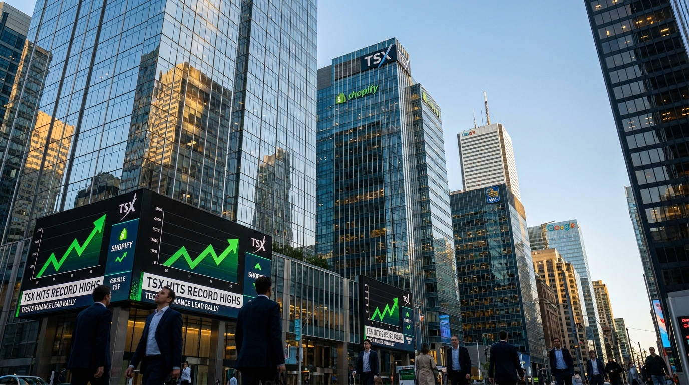 Le TSX s&rsquo;envole grâce aux secteurs de la technologie et de la finance