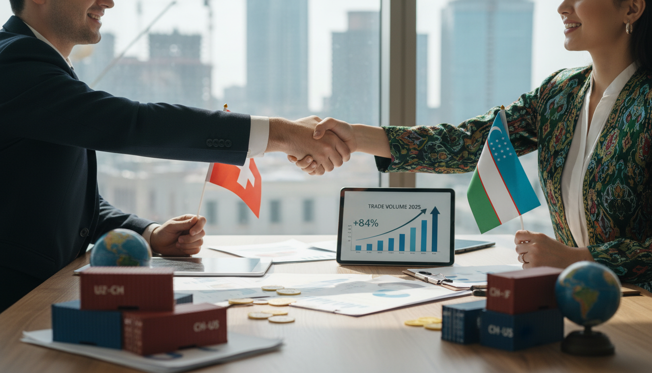 Le volume des échanges commerciaux entre l&rsquo;Ouzbékistan et la Suisse bondit de 84 % en 2025