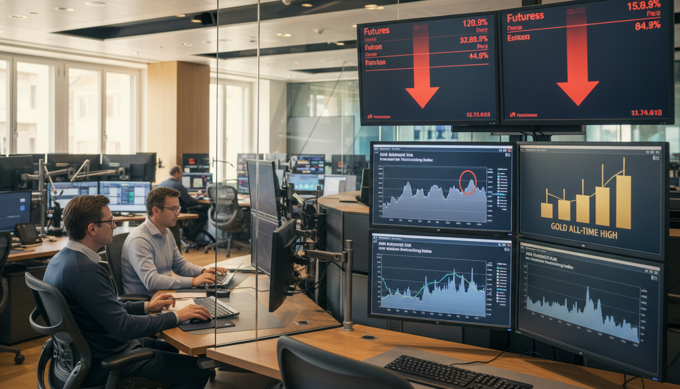 Cours des contrats à terme en repli, l’ISM manufacturier sous la loupe, et l’or atteint un sommet historique