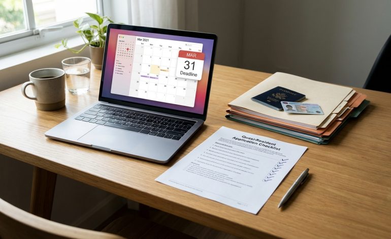 deadline 31 mars : suivez notre checklist complète pour réussir votre demande de quasi-résident sans stress et dans les délais.