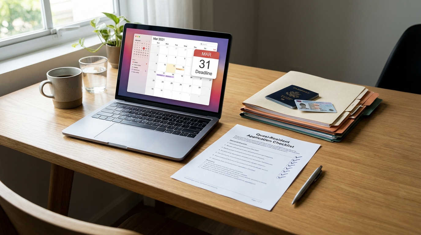 Deadline 31 mars : checklist complète pour votre demande de quasi-résident