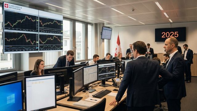 la banque nationale suisse augmente ses achats de devises en 2025 pour contrer les effets des nouveaux tarifs douaniers sur l'économie.