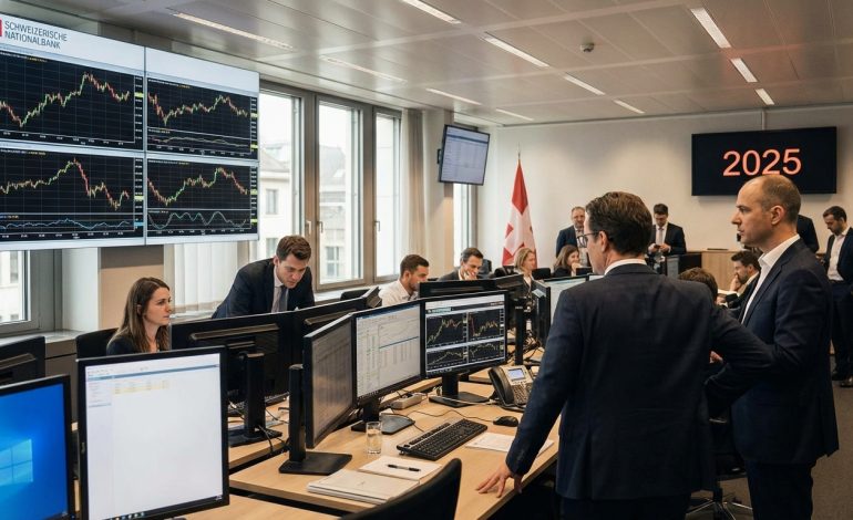 la banque nationale suisse augmente ses achats de devises en 2025 pour contrer les effets des nouveaux tarifs douaniers sur l'économie.