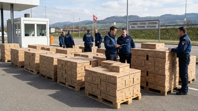 découverte d'un vaste réseau de trafic avec la saisie de plus de trois tonnes de frites surgelées à la frontière suisse, mettant fin à une importante opération illégale.