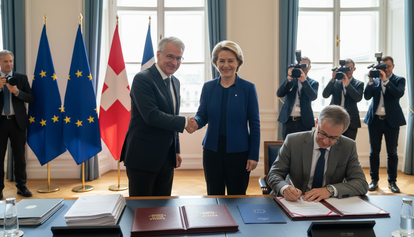 Suisse et UE : un nouvel élan avec la signature de multiples accords sur la libre circulation, le commerce et les transports