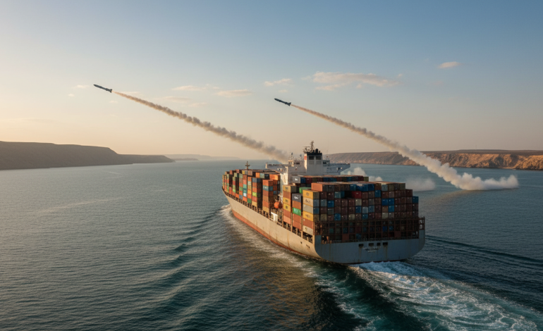 un porte-conteneurs est attaqué par deux missiles lors de sa traversée du détroit stratégique d’ormuz, soulevant des tensions internationales et des questions sur la sécurité maritime.