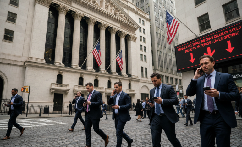 wall street ouvre en baisse face aux tensions croissantes au moyen-orient, entraînant une hausse des prix de l'énergie.