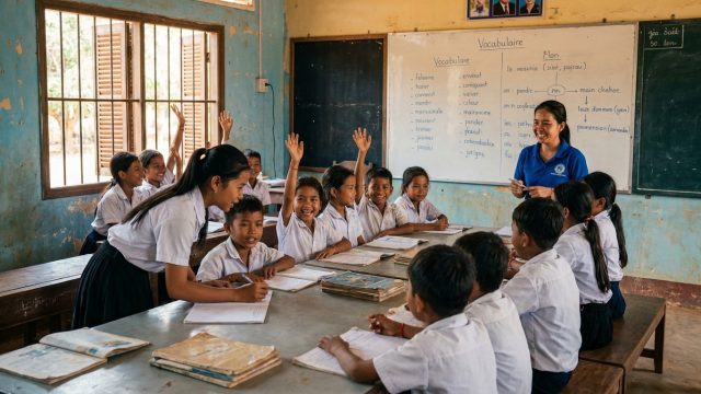 découvrez comment l'école saèk thmey à siem reap utilise l'enseignement du français pour offrir de nouvelles opportunités et transformer la vie des enfants locaux.