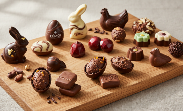 découvrez une plongée gourmande chez les maîtres artisans cémoi, yves thuriès, criollo, pailhasson et nougalet avec leurs chocolats de pâques exquis, alliant tradition et créativité pour ravir vos papilles.