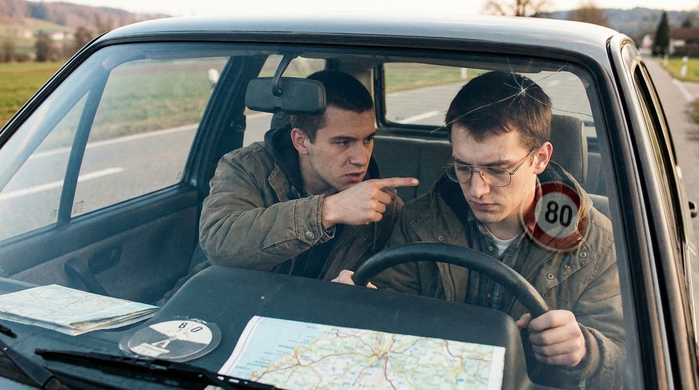 Contrôlé à 80 km/h au lieu de 40, il désigne son ami — mais un détail sur ses lunettes change tout le récit