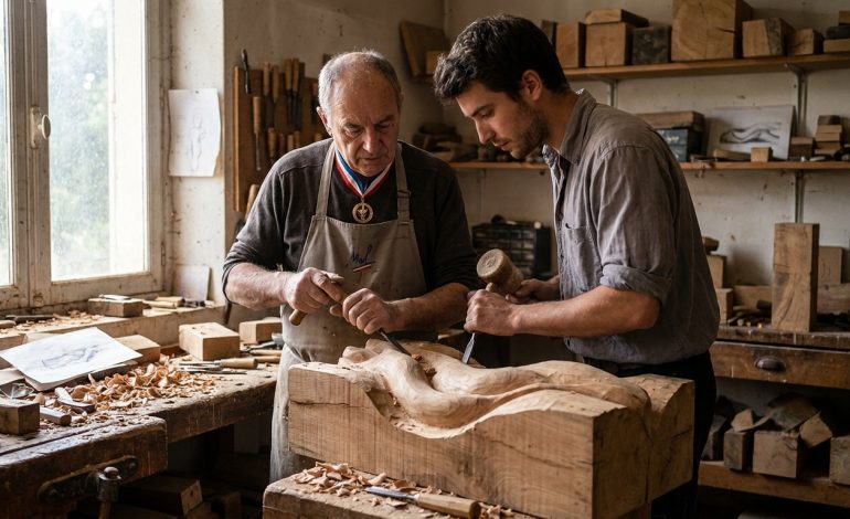 découvrez l'histoire captivante d'un meilleur ouvrier de france et de son apprenti belge qui ont passé six mois à créer une sculpture unique alliant savoir-faire et passion.