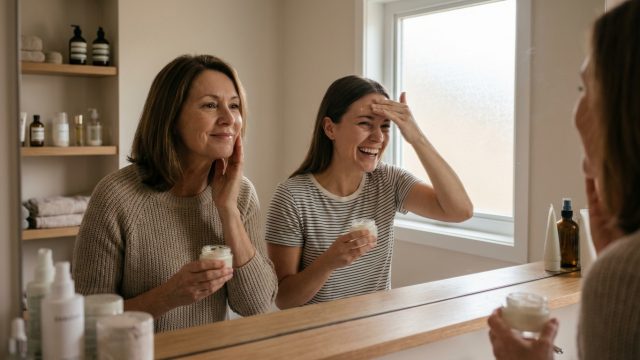 découvrez si vous pouvez réellement partager la même routine de soins de la peau que votre maman et adaptez vos habitudes beauté selon votre type de peau.