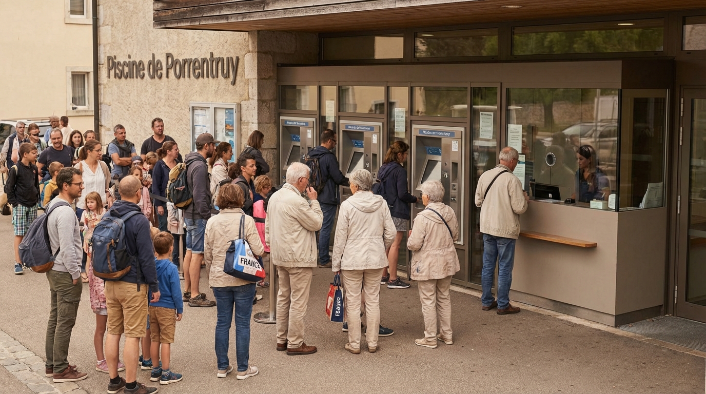 Piscine de Porrentruy en Suisse : les visiteurs français devront désormais réserver et payer leurs billets en ligne…