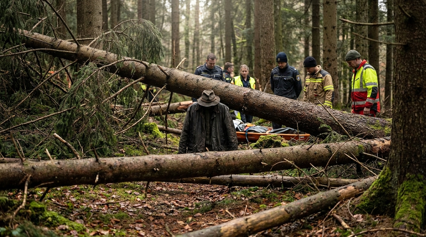 Un agriculteur porté disparu après une sortie en forêt retrouvé mort, piégé sous son bois abattu