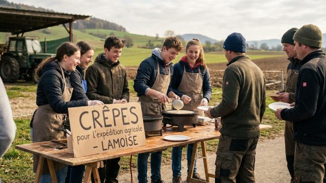 à limoise, des élèves organisent une vente de crêpes pour financer leur expédition éducative dédiée à l'agriculture, alliant solidarité et apprentissage.