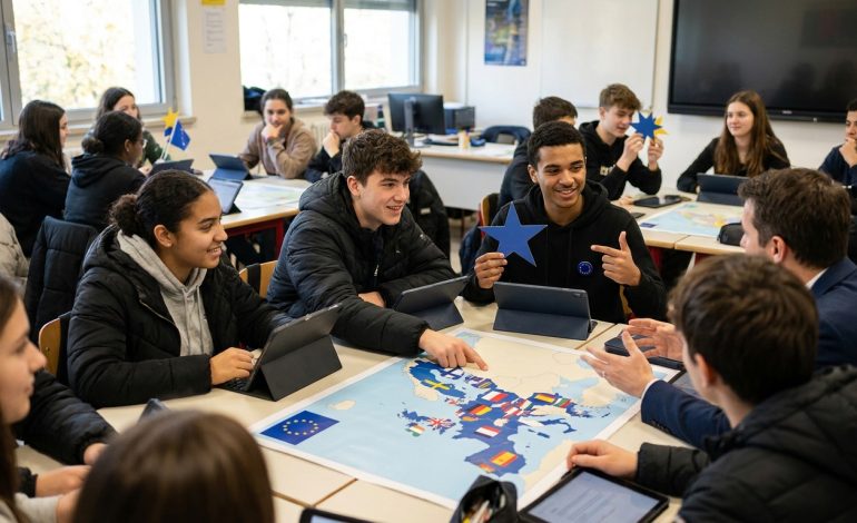 plongez avec les lycéens dans une séance interactive pour découvrir l'union européenne de manière ludique et éducative, favorisant l'engagement et la compréhension des enjeux européens.