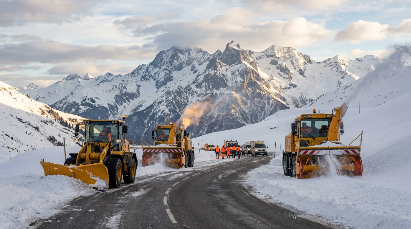 En Savoie, les grands cols s&rsquo;éveillent sous l&rsquo;assaut des premiers engins de déneigement