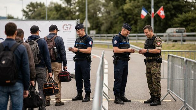 au g7, un accès prioritaire est accordé aux travailleurs frontaliers des infrastructures critiques entre la france et la suisse, facilitant ainsi la coopération et la sécurité transfrontalière.