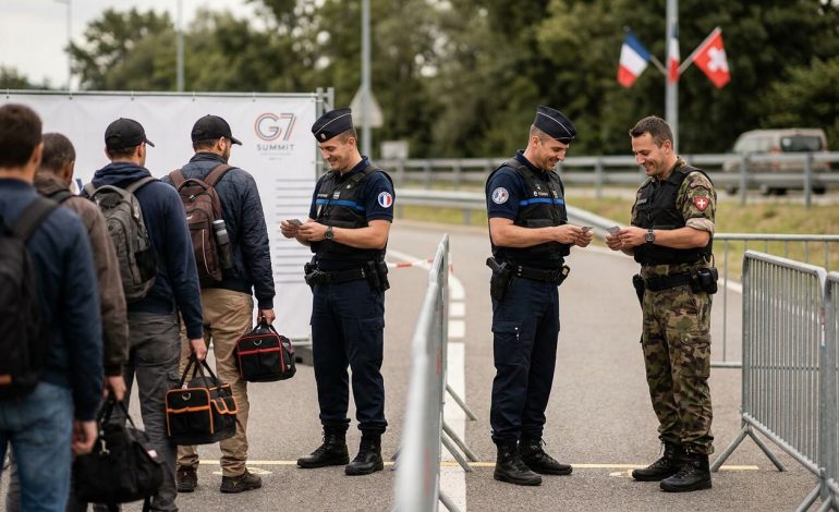 au g7, un accès prioritaire est accordé aux travailleurs frontaliers des infrastructures critiques entre la france et la suisse, facilitant ainsi la coopération et la sécurité transfrontalière.