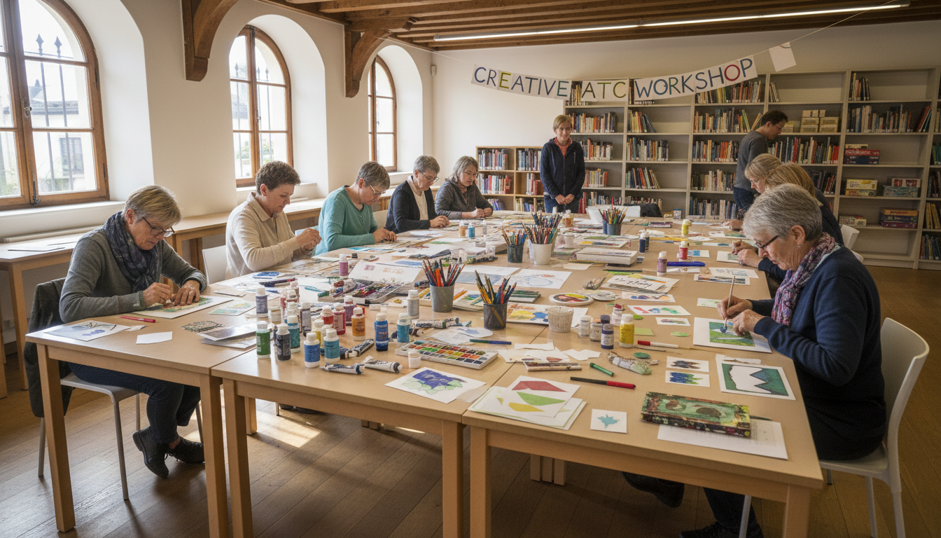 La médiathèque organise un atelier créatif autour des cartes artistiques ATC