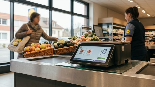 découvrez les nouvelles balances intelligentes ia de lidl qui identifient automatiquement fruits et légumes, permettant jusqu'à 50 % de temps économisé lors de vos achats.