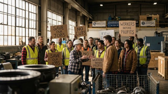 découvrez comment les employés d'une entreprise de matériel se mobilisent face à l'annonce de 32 suppressions de postes, refusant de partir sans faire entendre leur voix.