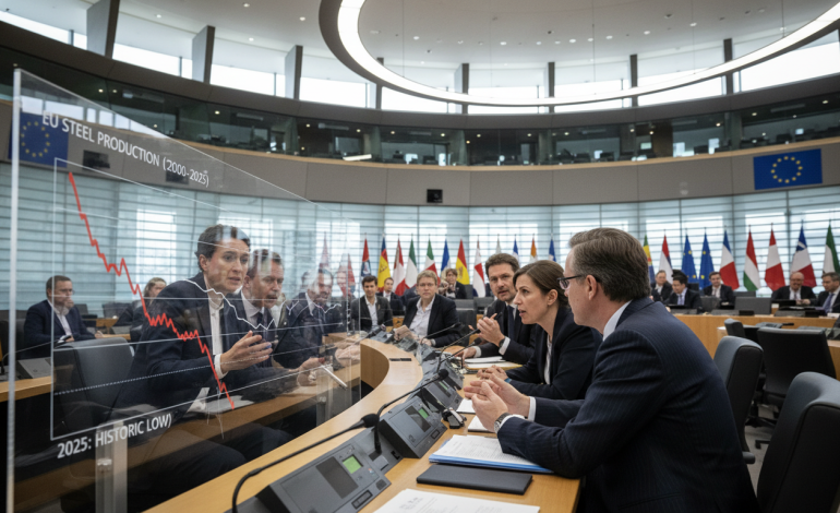 Production d&rsquo;acier en Europe : un creux historique atteint en 2025, les eurodéputés réagissent