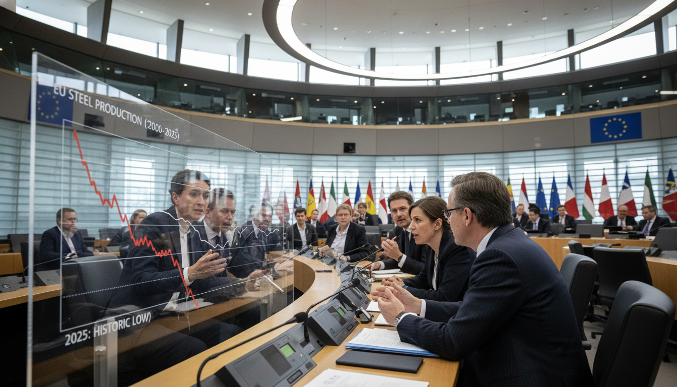 Production d&rsquo;acier en Europe : un creux historique atteint en 2025, les eurodéputés réagissent