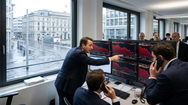 ubs prend une position vendeuse sur swiss life, entraînant une forte baisse du cours de l'action sur le marché.