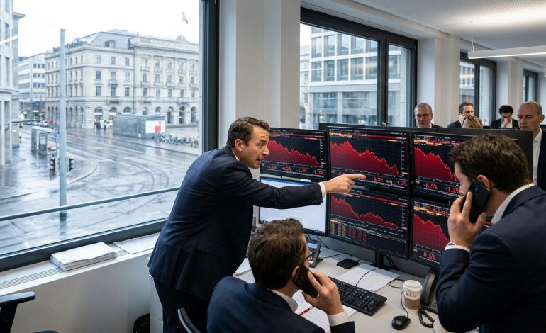 ubs prend une position vendeuse sur swiss life, entraînant une forte baisse du cours de l'action sur le marché.