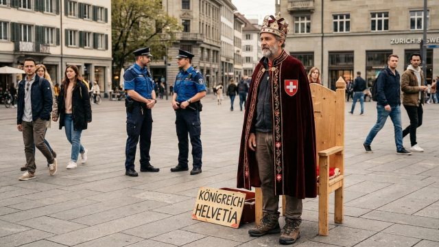 découvrez l'histoire du roi suisse autoproclamé dont le règne à plein temps provoque la colère des autorités.