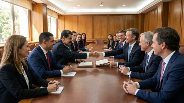 découverte de la signature historique des premiers accords miniers majeurs entre le venezuela et des entreprises occidentales depuis la fin de l'ère maduro, marquant un tournant économique et politique important.