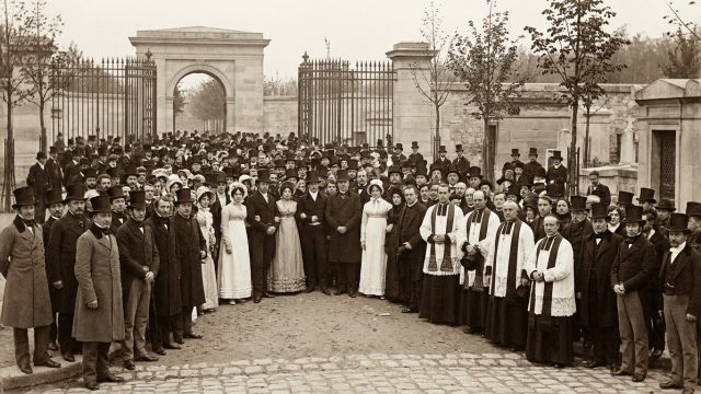 revivez l'inauguration historique du cimetière du père-lachaise à paris le 21 mai 1804 à travers cette vidéo exclusive.