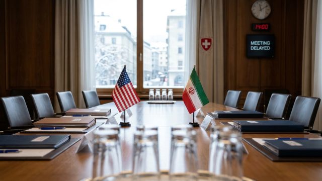 la suisse suspend temporairement les négociations clés entre les états-unis et l'iran concernant le conflit au moyen-orient, amplifiant les tensions internationales.