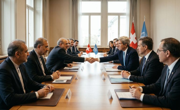 les délégations iraniennes et américaines se retrouvent en suisse pour discuter du conflit au moyen-orient, avec une annonce majeure attendue de téhéran.