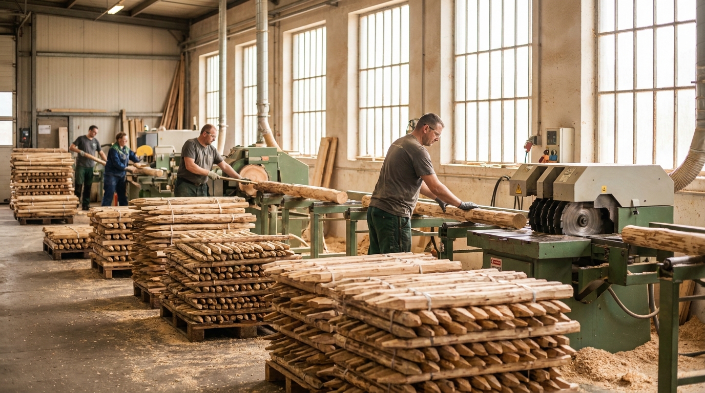 Dans le Lot, une usine de taille modeste mise sur un investissement de 2 millions d’euros pour produire 450 000 piquets et rondins