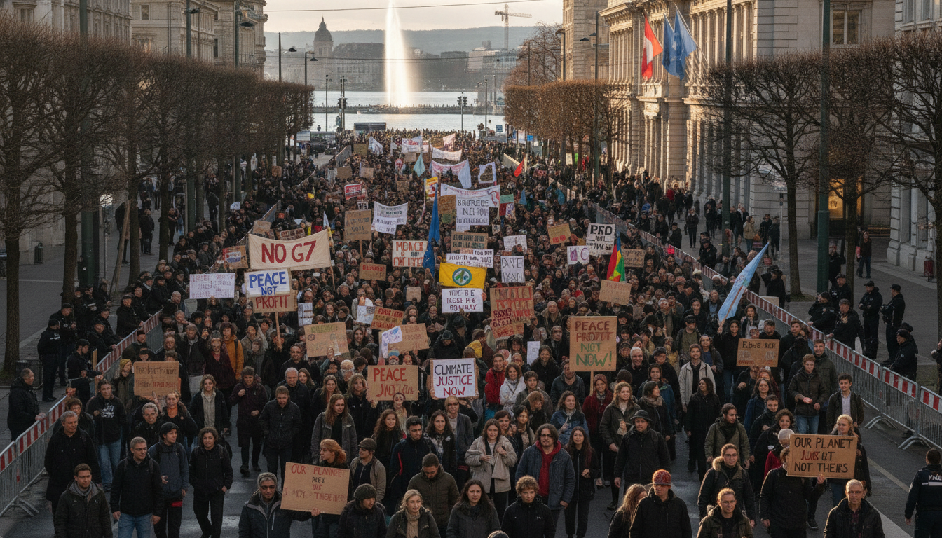 Genève en effervescence : des milliers de manifestants se mobilisent contre le G7 avant le sommet en France