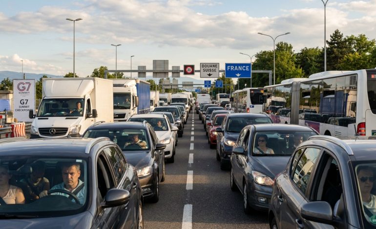 grand genève : le g7 entraîne un chaos attendu dans la circulation des frontaliers ce lundi 15 juin, impactant fortement les déplacements transfrontaliers.