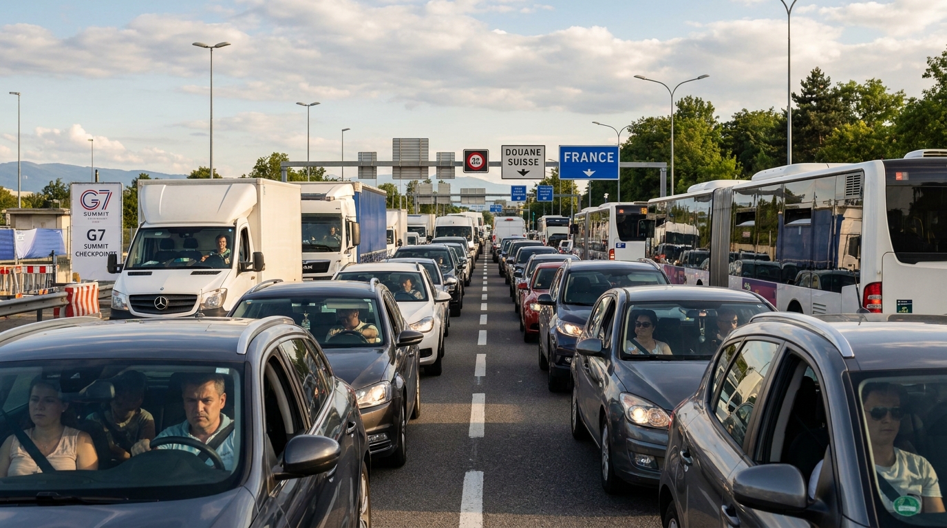 Grand Genève : G7 provoque un chaos attendu dans la circulation des frontaliers ce lundi 15 juin