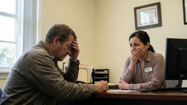un homme fraude son assurance, mais se confesse spontanément et rembourse intégralement, provoquant l'étonnement d'une employée qui n'avait jamais vu une telle honnêteté.
