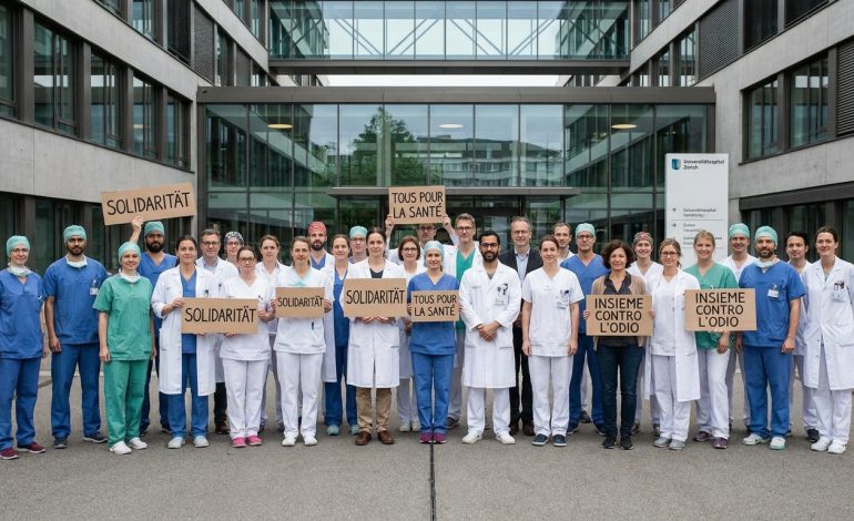 la santé suisse s'unit face à une initiative anti-immigration de l'extrême droite, défendant la diversité et la solidarité pour un système de soins inclusif et efficace.