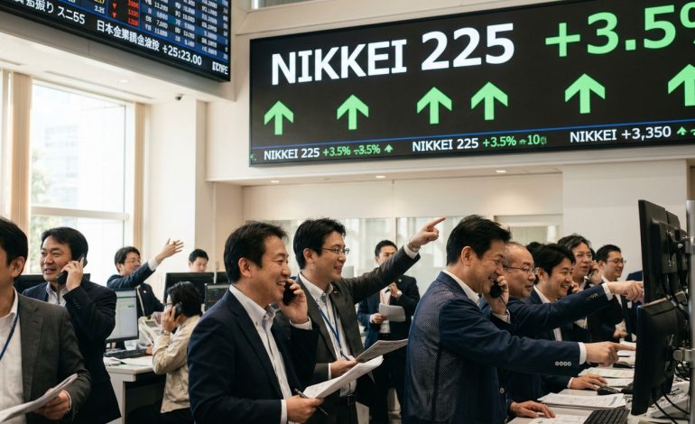 le nikkei japonais enregistre sa plus forte hausse hebdomadaire depuis près de deux ans, porté par un élan économique prometteur et des perspectives de croissance optimistes.