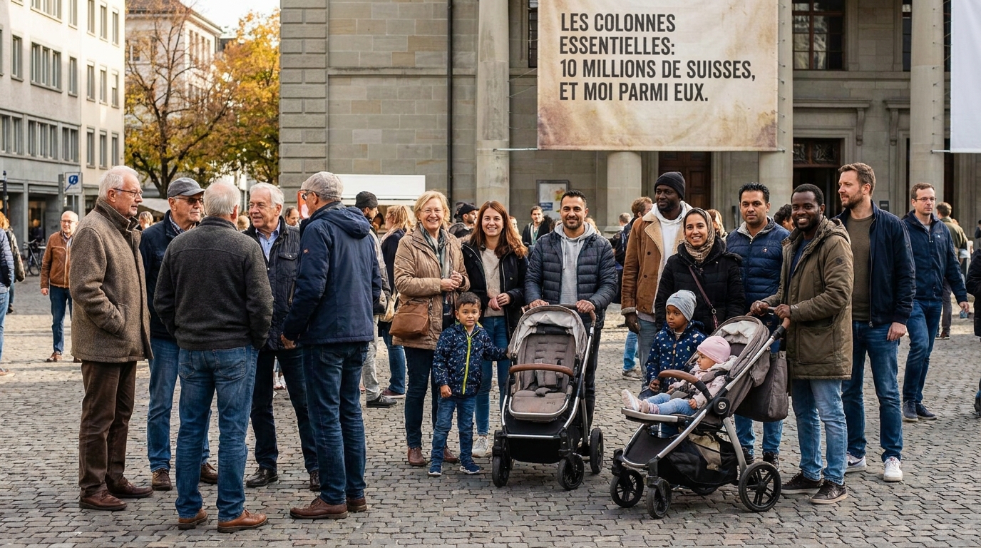 Les colonnes essentielles : 10 millions de Suisses, et moi parmi eux