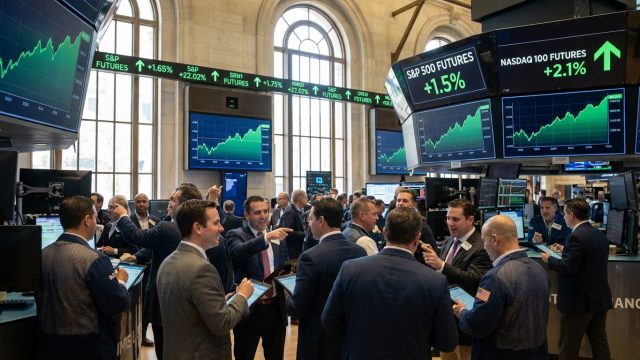 les contrats à terme sur actions américaines progressent, portés par un nouvel élan d’optimisme des investisseurs.