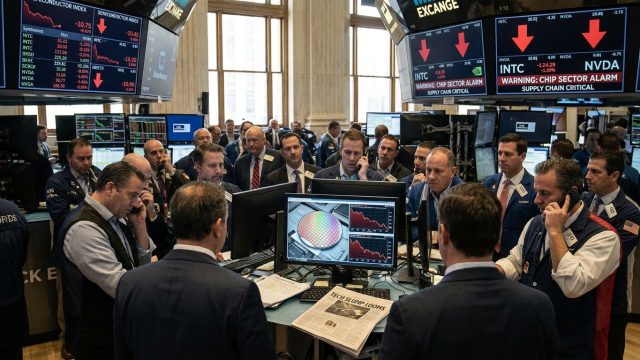 wall street s'apprête à plonger alors que les semi-conducteurs lancent un signal d'alerte inquiétant, menaçant les marchés financiers.