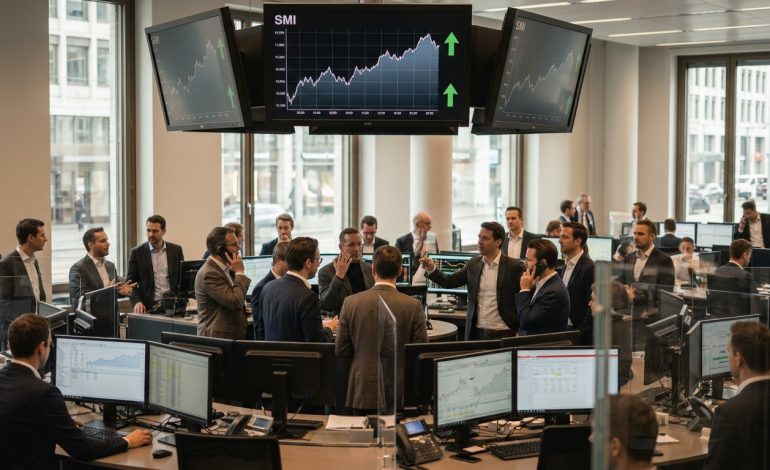le smi de la bourse de zurich accélère sa progression à l'approche de la pause déjeuner, reflétant une dynamique positive sur le marché suisse.